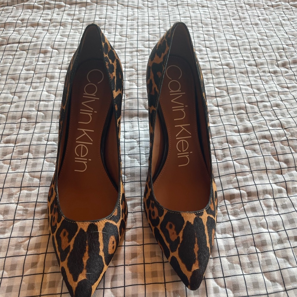 Calvin Klein genuine calf hair heels